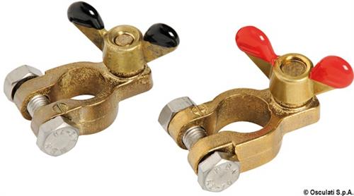 Coppia di morsetti in bronzo per batterie